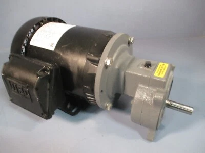 WEG / BOSTON WEG Motor 5018ES3E56C-S w/Boston Gear Reducer 4:1 Ratio, HMF1-4K-B6--B5/F05004