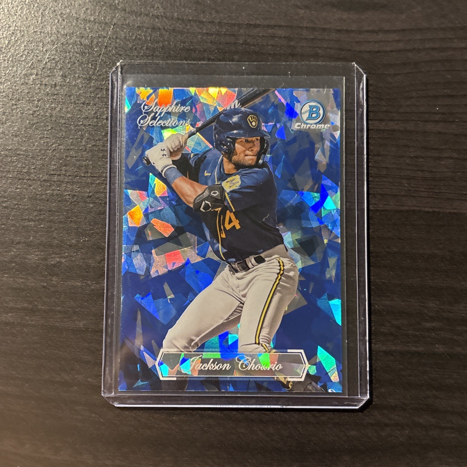 JACKSON CHOURIO SAPPHIRE SELECTIONS INSERT REFRACTOR BOWMAN CHROME 2023 BREWERS