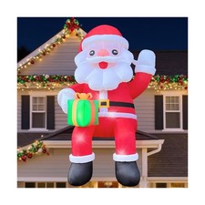 15FT Inflatable Santa Claus Outdoor Christmas Decoration, Blow Up Santa with ...