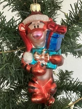 Vintage TIGGER Santa’s Best European Style Glass Christmas ornament