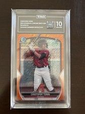 2023 Bowman Chrome Cristofer Torin Orange Shimmer /25 Tag 10 Pristine