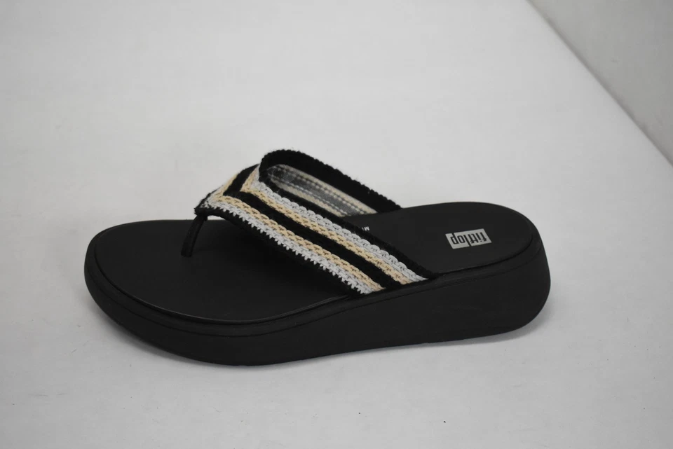 FitFlop Zapatos Mujer Talla 8 Negro Puntera Sandalias Microwobbleboard GW9-001-060 Foto 3 de 4