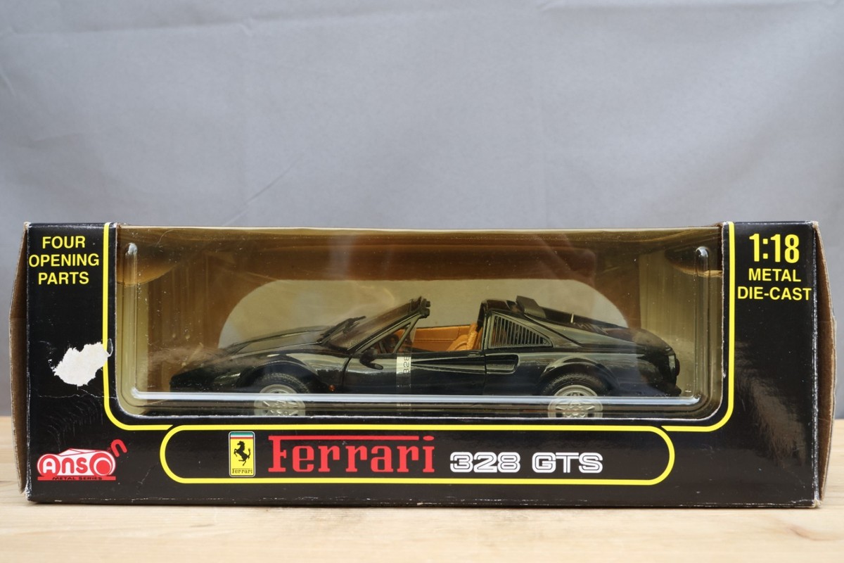 ネ*ロ様 G0428-21★未開封Ferrari 328 GTS 1:18 ダイ FERRARI 328 GTS 1:18 Black 4 Opening Parts Factory Tiedowns New