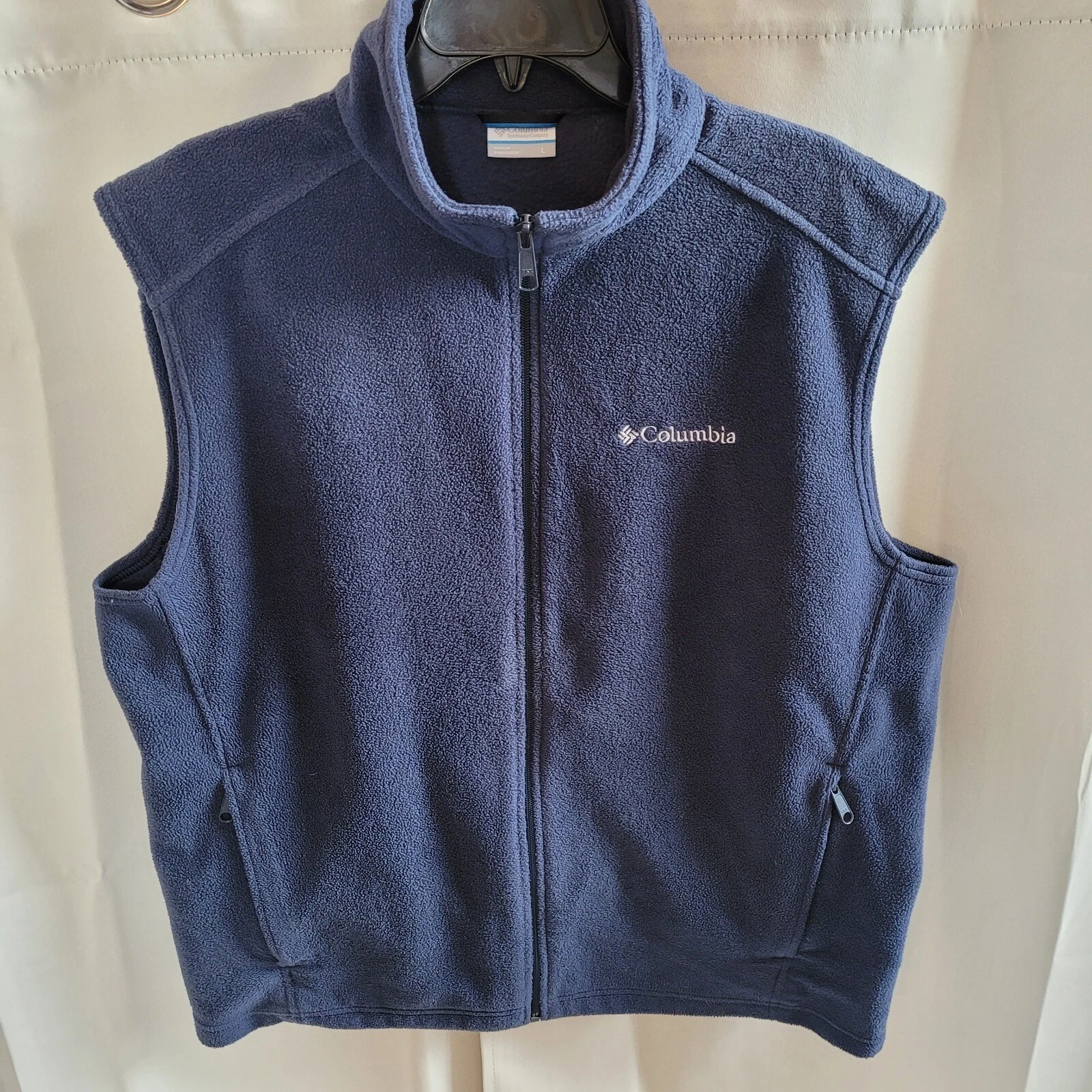 Columbia Mens Vest Jacket Oversized Large Full Zip Fleece Outdoors Hiking 17405