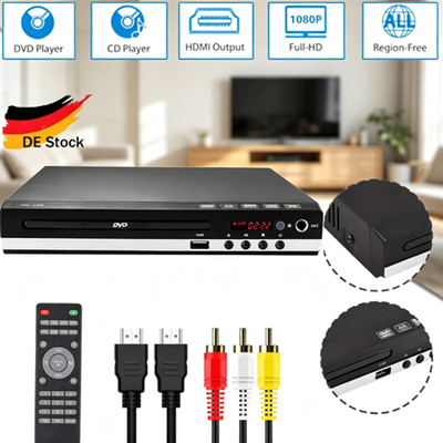 DVD Player für Fernseher CD-Player Fernseher DVD HD+RCA-Ausgang Fernbedienung