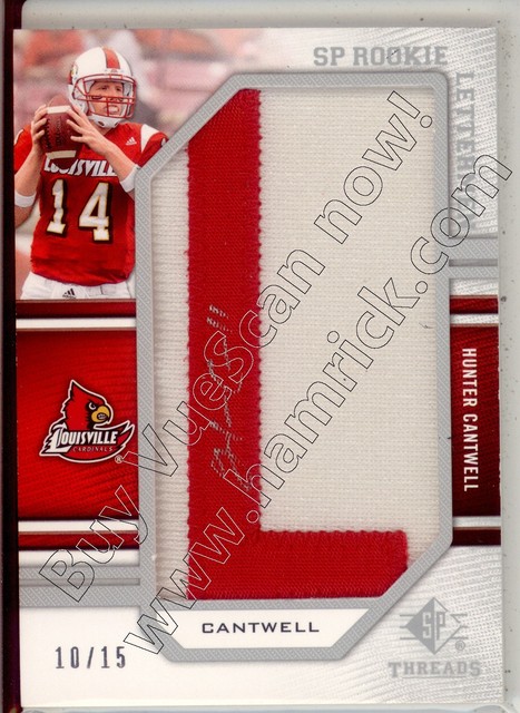 hunter cantwell rookie draft auto letter patch louisville cardinals college #/15