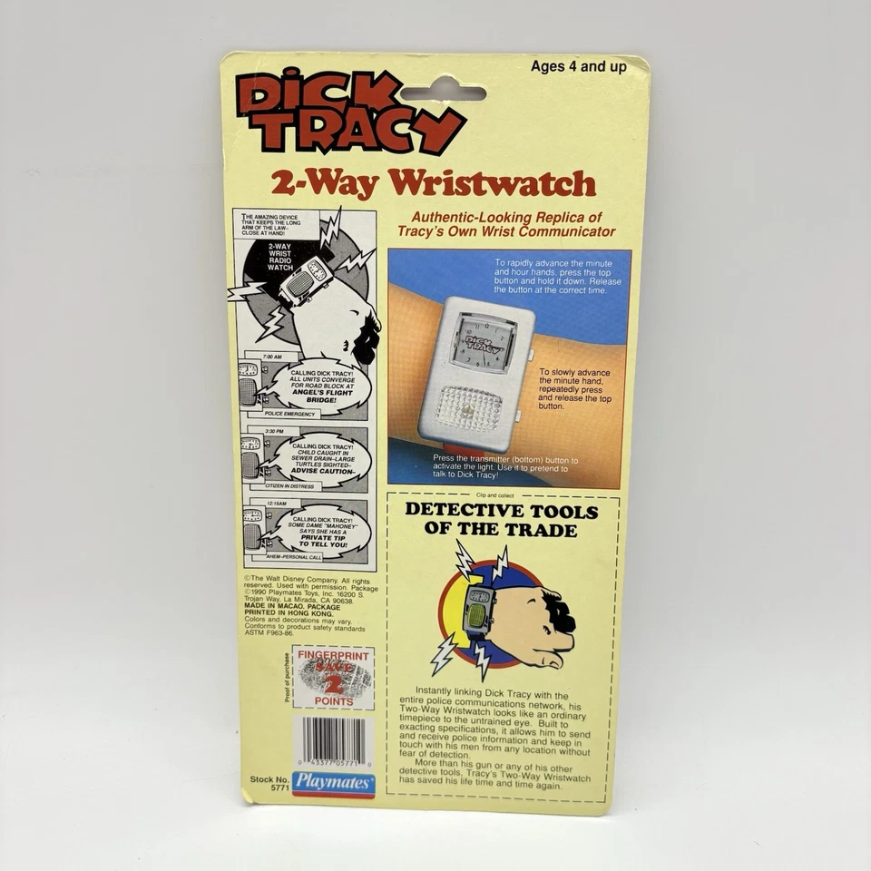 Dick Tracy 2-Way Wristwatch Communicator Watch Vtg 1990 Disney Playmates Toys - Image 2 of 4