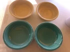 4 lot-2 Turquoise 2 Ivory Fiesta Cereal Soup Bowl – 6 7/8" HLC USA –Molded