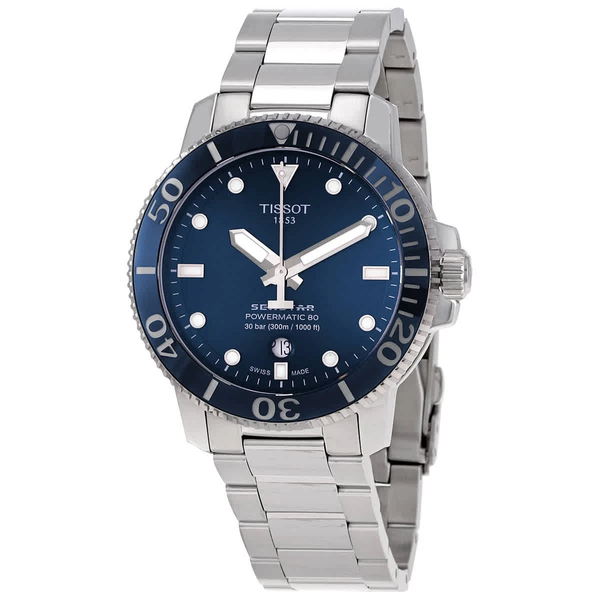 Tissot Seastar 1000 Powermatic 80 / orologio uomo / quadrante grigio / cassa e bracciale acciaio