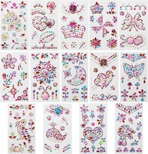 14 Sheets Rhinestones Stickers, Self-Adhesive Craft Jewels and Gems Sticker for