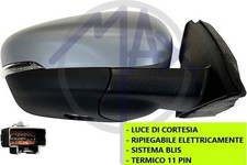 SPECCHIO SPECCHIETTO RETROVISORE ELETTRICO TERMICO DX PER FORD KUGA 2020 IN POI