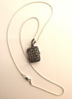 Vtg Sterling Silver Marcasite Locket Pendant Necklace, 20" Chain, 11.37 grams — photo 3