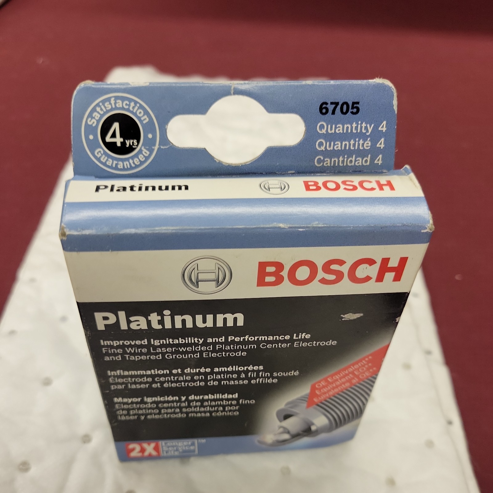 NEW X4 BOSCH 6705, 96306 Spark Plug-OE Platinum