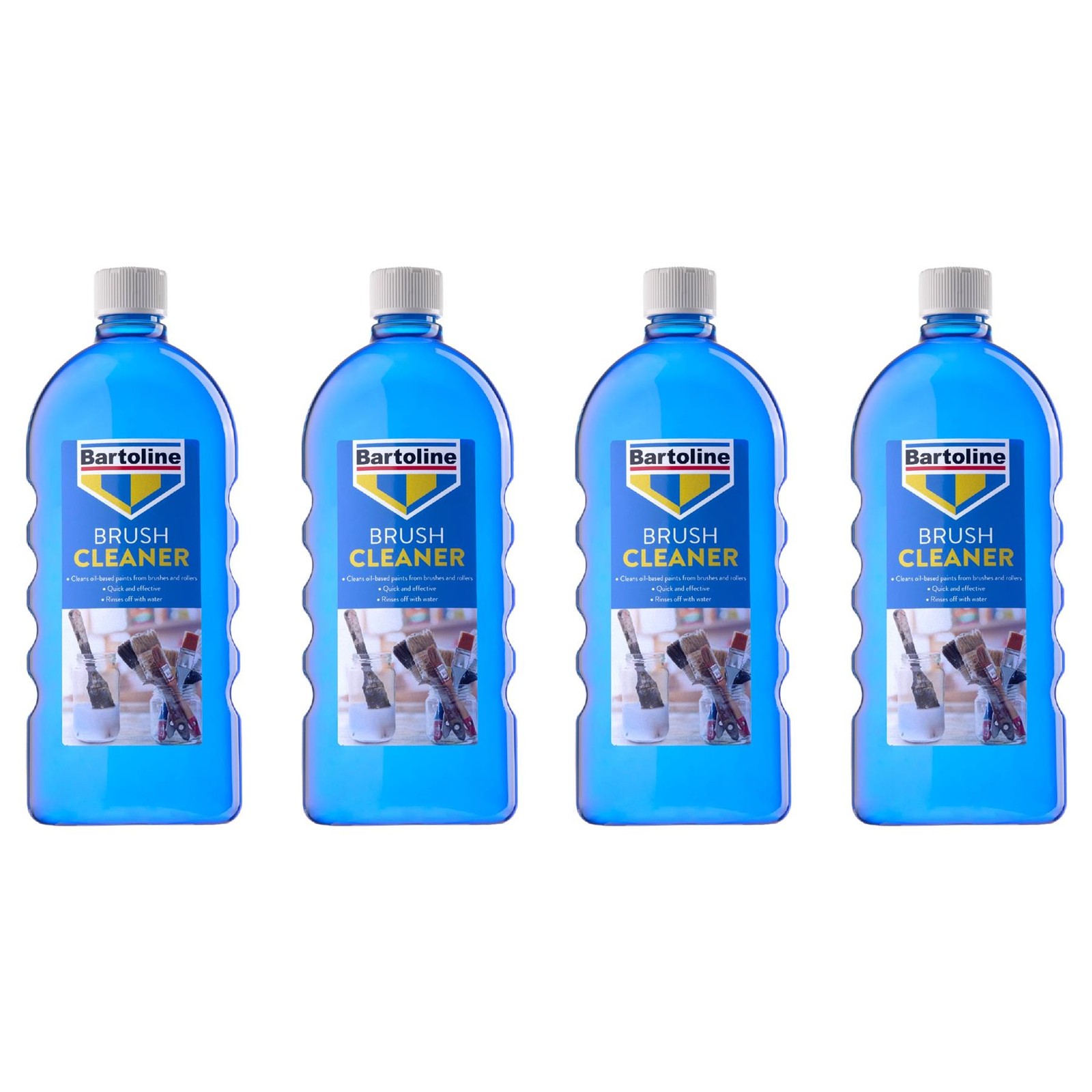 4x Bartoline Brush Cleaner Fast Acting Oil-Based Paint Stain Remover Tool 1L