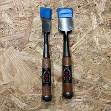 BrandX 2pc Gouge Set Woodworking Flat Blade Wooden Handle