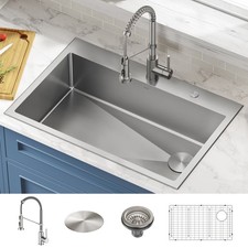Loften All-in-One Dual Mount Drop-In Stainless Steel-Certified Refurbished