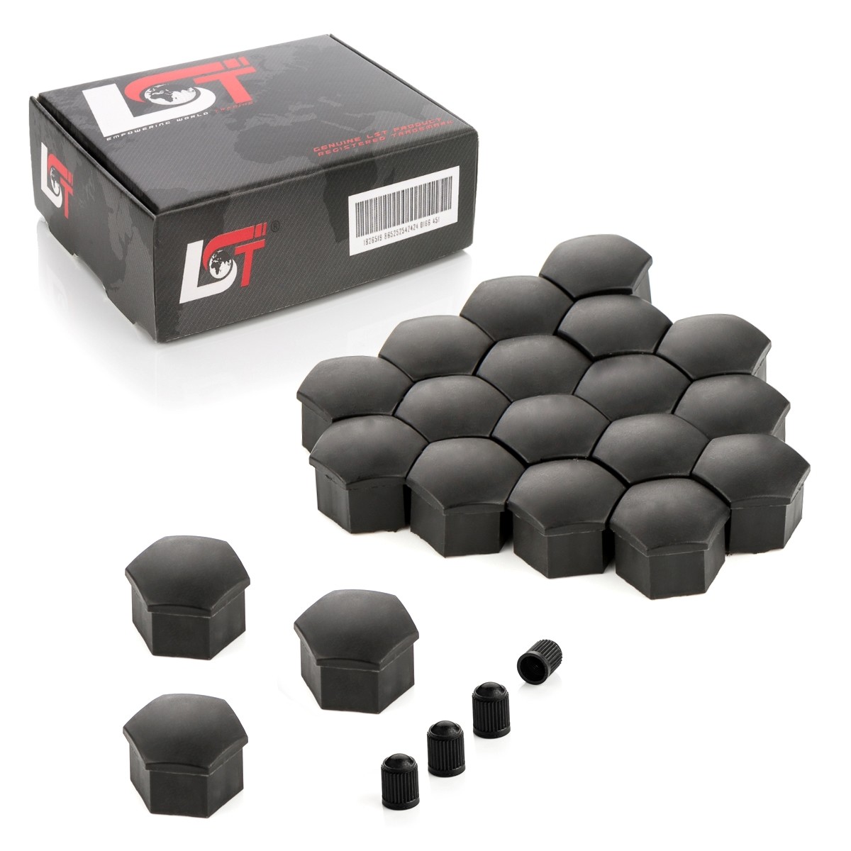 20x Cover Caps Wheel Bolt Caps Wheel Bolts Black 17 mm for PORSCHE
