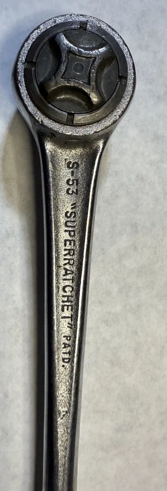 Vintage J.H. Williams S-53A Super Ratchet 1/2" Drive 15" Long Chrome USA - Image 2 of 4