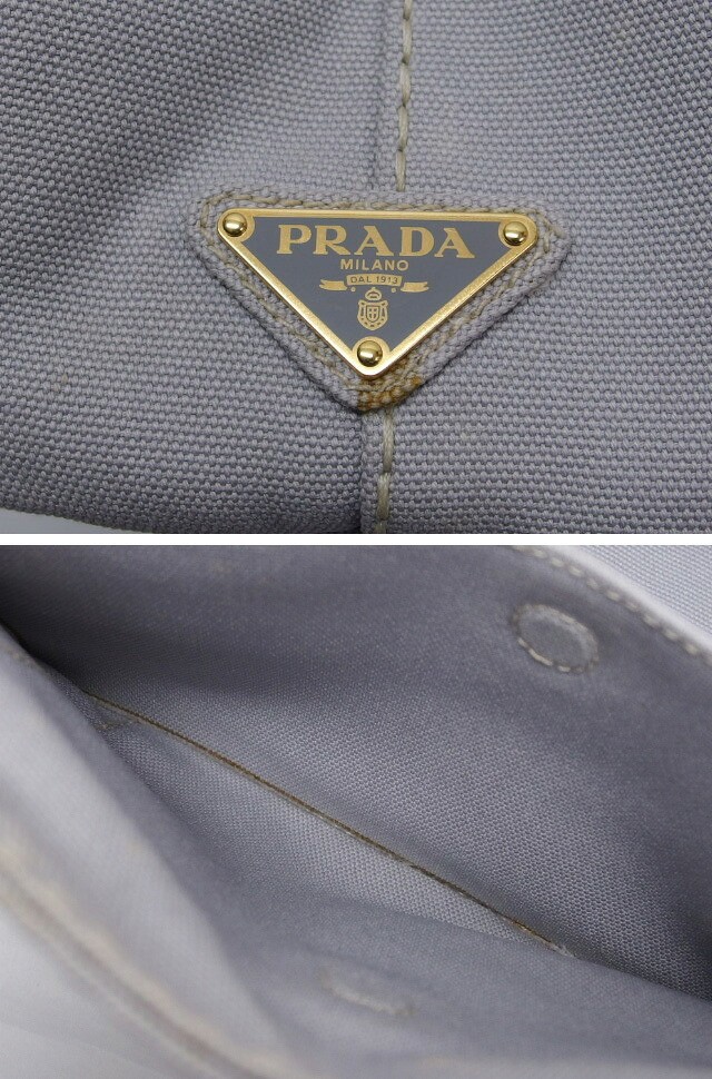 Prada Canapa Tote 2WAY Bag Light Gray 20260107 from japan thumbnail 9
