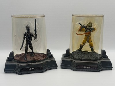 Star Wars Titanium Series IG-88 & Bossk Die-Cast Figures w Display Cases Hasbro