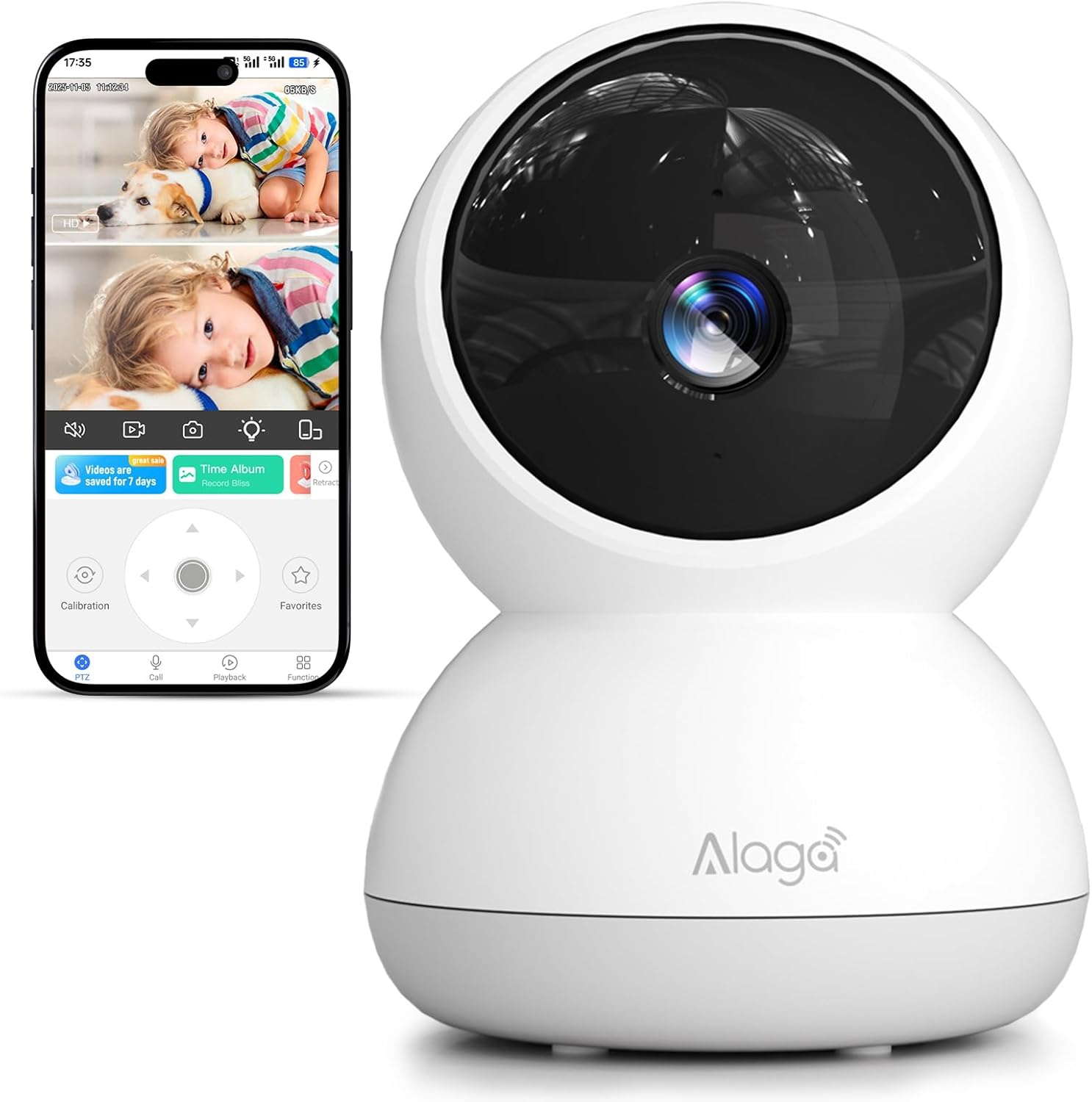 Indoor Camera, 3K HD Indoor Security Camera, 360° Pan/Tilt Pet Camera, 2-Way Aud-image