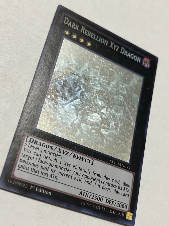 Dark Rebellion Xyz Dragon NECH-EN053 Ghost Rare 1st Edition English Light Play - Image 2 of 3