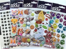EK Success Sticko Dog Stickers Lot Scrapbook Journal Pet Paw Prints Toys Balls