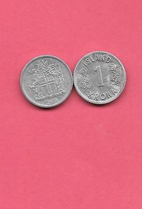 ICELAND KM23 1978 KRONA XF-SUPER FINE CIRCULATED OLD VINTAGE ALUMINUM COIN