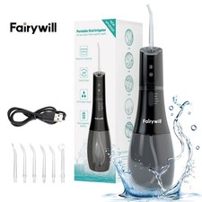 Fairywill Cordless Water Dental Flosser Oral Teeth Irrigator with 5 Modes 6 Tips