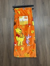Disney Winnie the Pooh Plush Throw 50in x 70in Orange Fall Leaves