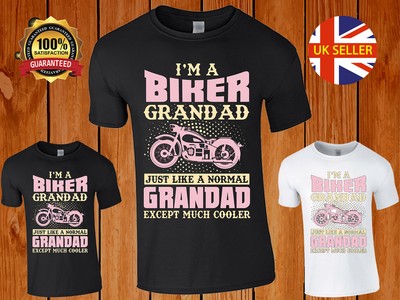 I'm A Biker Grandad Like A Normal Grandad T Shirt Motorbike Funny Mens T-Shirts