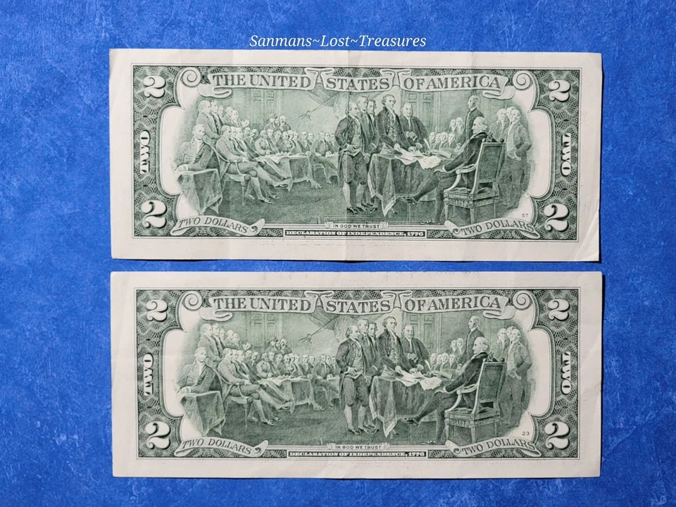  2013-2017-A $2 TWO DOLLAR  FEDERAL RESERVE NOTES CIRCULATED CONDITION. - Image 2 of 2
