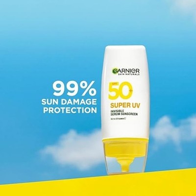 Garnier Super UV Invisible Serum Sunscreen SPF 50 Light weight Vitamin C (30 ML)