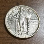 1923 Standing Liberty Silver Quarter AU details - Cleaned