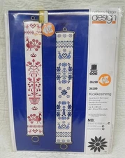 Vintage Bell Pull Kit Cross Stitch REDWORK OOE Denmark 2" x 16" Klokkestreng