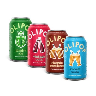 OLIPOP Prebiotic Soda Pop, Classic Variety, Pantry 12 Fl Oz (Pack of 12)