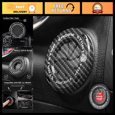 Rotary Push Start Button Cover - Carbon Fiber Engine Start/Stop Accessory, Car 
