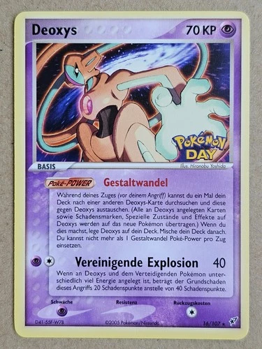 Deoxys 16 Pokemon Day Card German 7 EX Deoxys