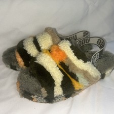 UGG Fluff Yeah Slide Cali Collage Olive Green Camo Slippers Platform Womens 7