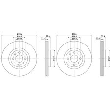 2x HELLA PAGID BREMSSCHEIBEN Ø284mm VORNE passend für ALFA ROMEO 145 146 FIAT CO