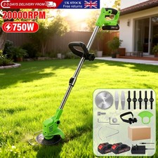 21V Cordless Strimmer Grass Trimmer Tree Cutter Garden Edger Electric 2 Battery