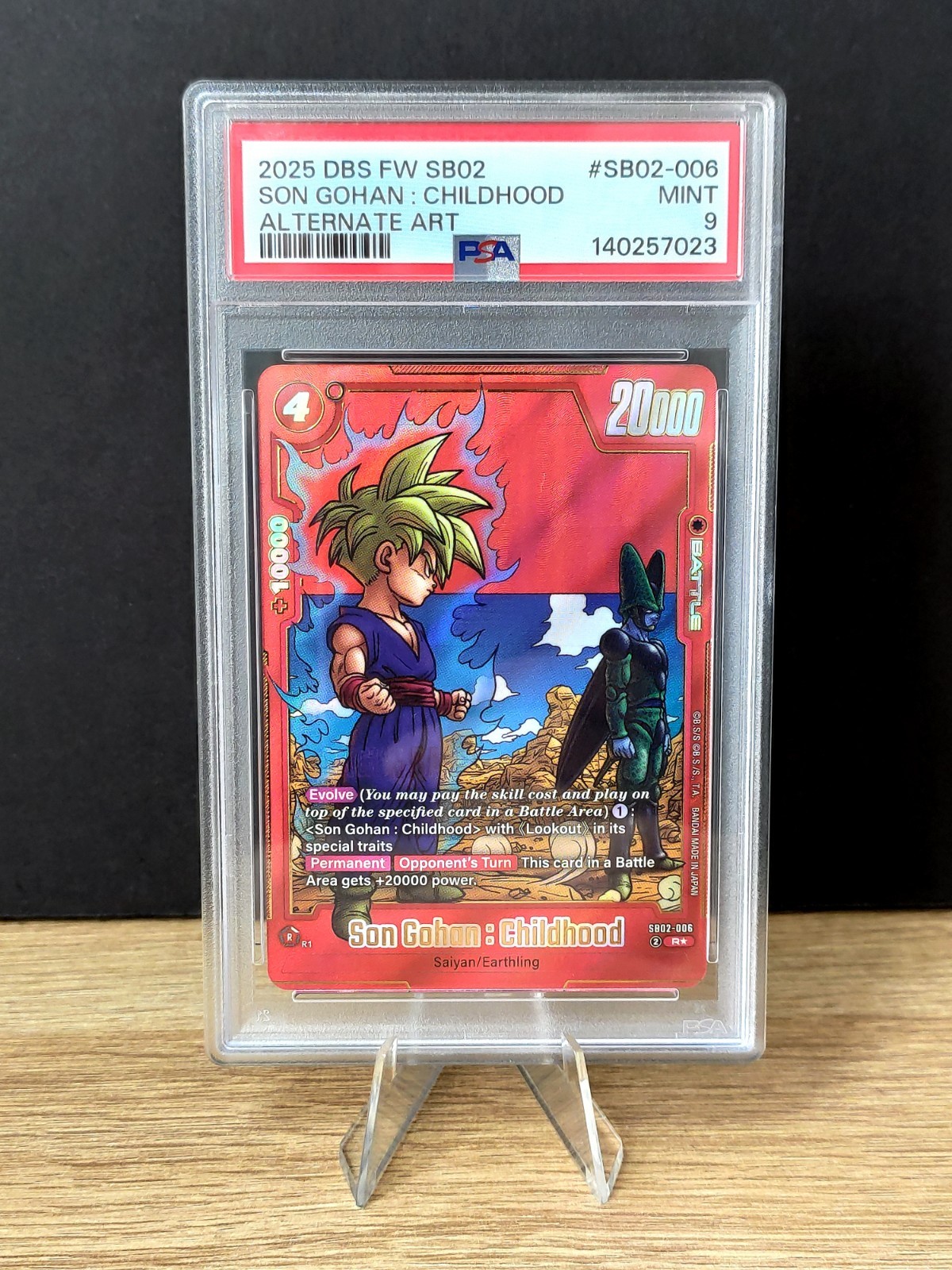 Dragon Ball Fusion Manga Sb02-006 Son Gohan Childhood Red Alternate PSA 9