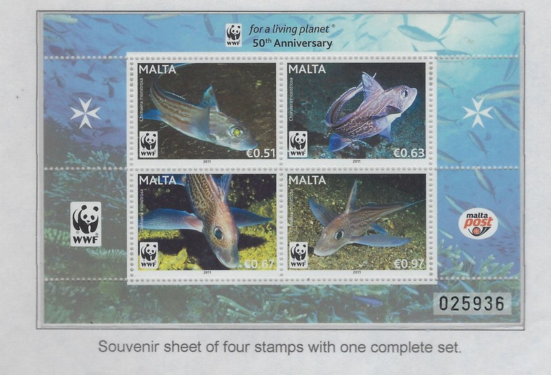 Malta / 2011 / #1429 / WWF / Rabbitfish / SS of 4 / MNH / 283-2