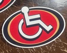 Injured SF 49ers Window Vinyl Decal - bang bang handicap gang - forty niners
