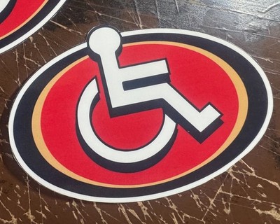Injured SF 49ers Window Vinyl Decal - bang bang handicap gang - forty niners