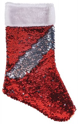 Weihnachtsstrumpf zum Befüllen Nikolaustasche Pailletten Christmas Nikolaus