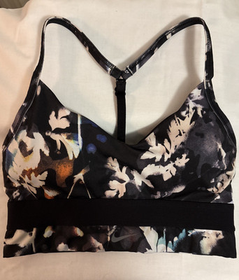 Nike Dri-Fit Indy Floral-Printed Workout Low-Impact Racerback Sports Bra, Size S