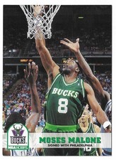 1993-94 NBA Hoops Basketball Moses Malone Card #34 Philadelphia 76ers MVP HOF