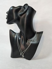 Swarovski double chained rhinestone crucifix necklace