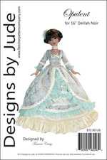 Opulent Gown Doll Clothes Sewing Pattern for 16" Delilah Noir Dolls Ashton Drake